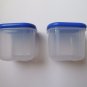 Tupperware Clear Mates set of 6 square containers 2.5" clear with blue seals new