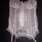 Victoria's Secret bustier corset Chantilly Lace ice pink white black sz 34C NWT