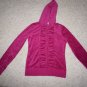 Victoria's Secret magenta fuchsia jacket velour size S hoodie front ruching NWOT