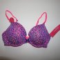 Target Xhilaration t-shirt push-up bra 34B or 34C pink blue yellow animal NWT