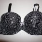 Victoria's Secret Dream Angels snowflake demi bra 36D black & silver NWT