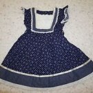 Gunne Sax vintage girls dress sz 5 navy floral print with ivory lace ribbon used