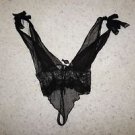 Victoria's Secret Designer Collection black teddy silk & lace sz S w/ ties NWT