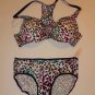Victoria’s Secret racerback demi 32B & hiphugger sz M white w/ animal print NWT