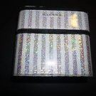 Victoria's Secret silver stripe sequin metallic train case 2 layer zip close NWT