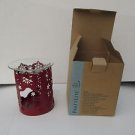 Partylite Winter Lace fragrance warmer red color snowflake pattern NIB
