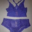 Victoria's Secret Lacie purple bralette & hiphugger purple w/ gold dots sz S new