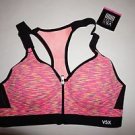 Victoria's Secret Sport Incredible front-close sport bra 34B pink spacedye NWT