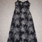 J. Crew long sundress halter style size 4 black with gray & cream print EUC