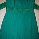 Moulinette Soeurs strapless silk dress faint green stripes empire waist sz 2 EUC