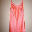Victoria's Secret coral peach satin slip gown shimmer lace accents size XS NWT