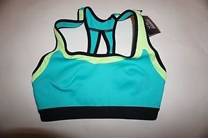 Victoria's Secret Cool-Touch sport bra sz S  turquoise/lime green back close NWT