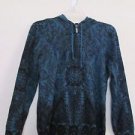 Womens Soma hooded sweater size XS "decadent border" pattern teal color NWT