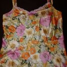 Dana Buchman silk camisole sz 2 floral print pink orange yellow cream green EUC