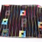 Chicos oblong scarf "pigment" black with rainbow ombre squares and lines NWT