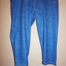 Womens Adidas Performance Static Print crop tights blue/silver print sixe XL NWT