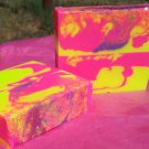 Neon Honeysuckle Handmade Bar Soap. Made With Cocoa, Shea and Avocado Butters