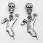Ghost Skull Halloween JJ Jonette Pewter Earrings
