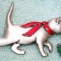 Cat With Gift Christmas JJ Jonette Pewter Pin