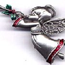Angel With Horn Christmas JJ Jonette Pewter Pin