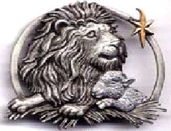 Lion and Lamb Christmas JJ Jonette Pewter Pin