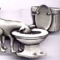 Dog In Toilet JJ Jonette Pewter Pin