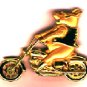 Pig On Motorcycle JJ Jonette Pewter Pin
