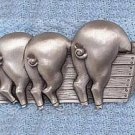 Pigs In A Trough  JJ Jonette Pewter Pin
