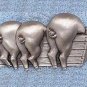 Pigs In A Trough  JJ Jonette Pewter Pin