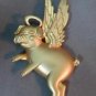 Goldtone Pig Angel  JJ Jonette Pewter Pin