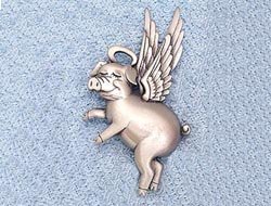Pig Angel  JJ Jonette Pewter Pin