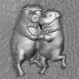 Dancing Pigs  JJ Jonette Pewter Pin