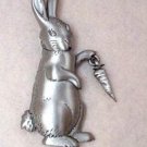 Rabbit With Carrot JJ Jonette Pewter Pin