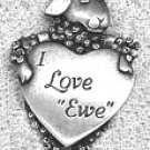 I Love Ewe Sheep JJ Jonette Pewter Pin
