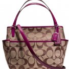 COACH Baby Diaper Bag Tote In Signature C in Silver Khaki