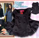 New Japan Elegant Double Breasted Coat Black L