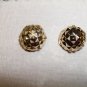 Gold Metallic Bead Vintage Necklace/Earring Set