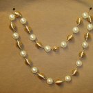 Faux Pearl Coil Bead Vintage Necklace/Earring Set