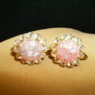 Pink Foil Fleck Crystal Earrings
