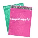 2-500 #0 6.5x10 Poly ( Pink & Green ) Combo Color Bubble Padded Extra Wide 6x10