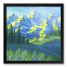 Framed Print 16x16" of Mountains Painting 'Expression of Nature'