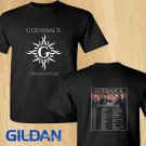Godsmack European tour 2019 black tees S-2XL