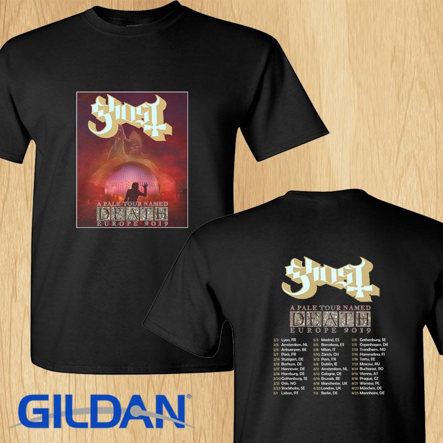 Ghost A Pale Tour Named Death Europe 2019 black tees S-2XL