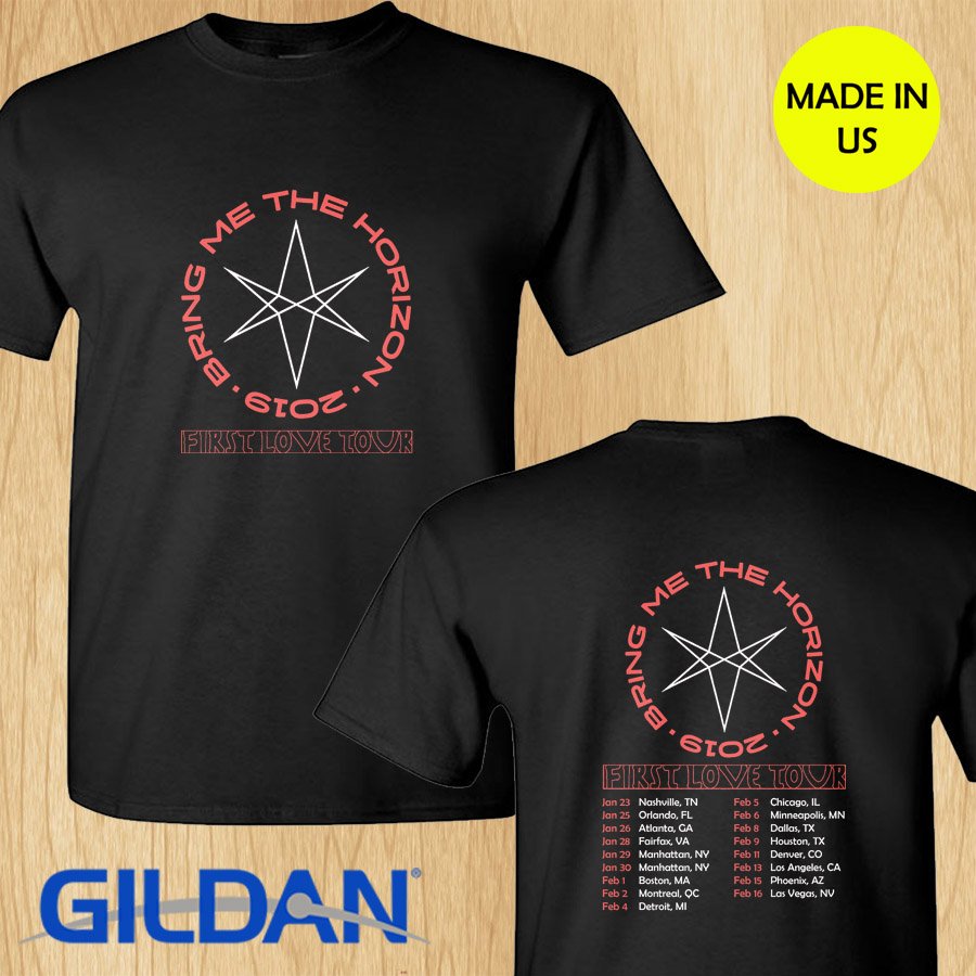 Bring Me the Horizon First Love tour 2019 black tees S-2XL