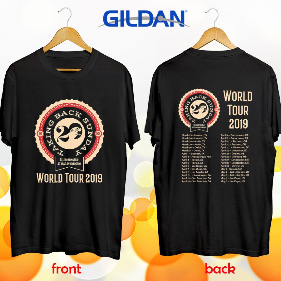 Taking Back Sunday 20th anniversary tours 2019 black tee S-2XL