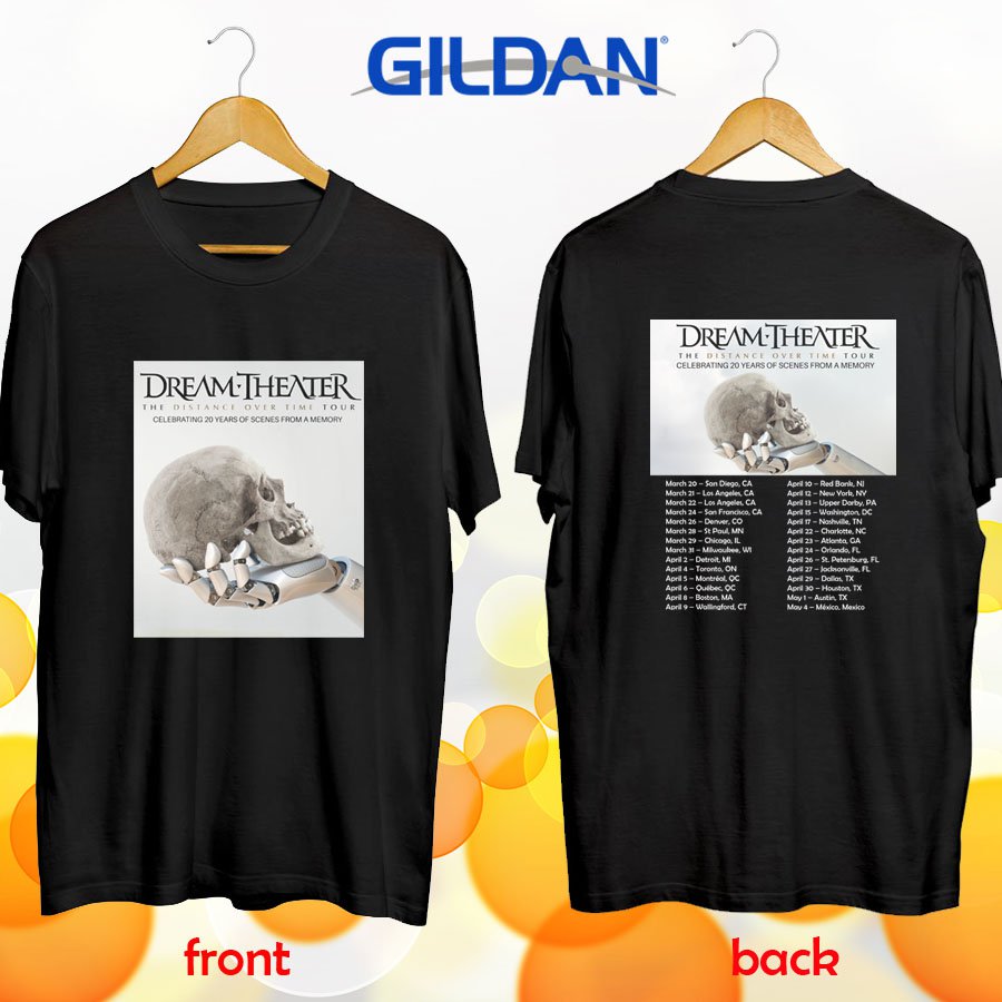 Dream Theater The Distance Over Time tours 2019 black tee S-2XL