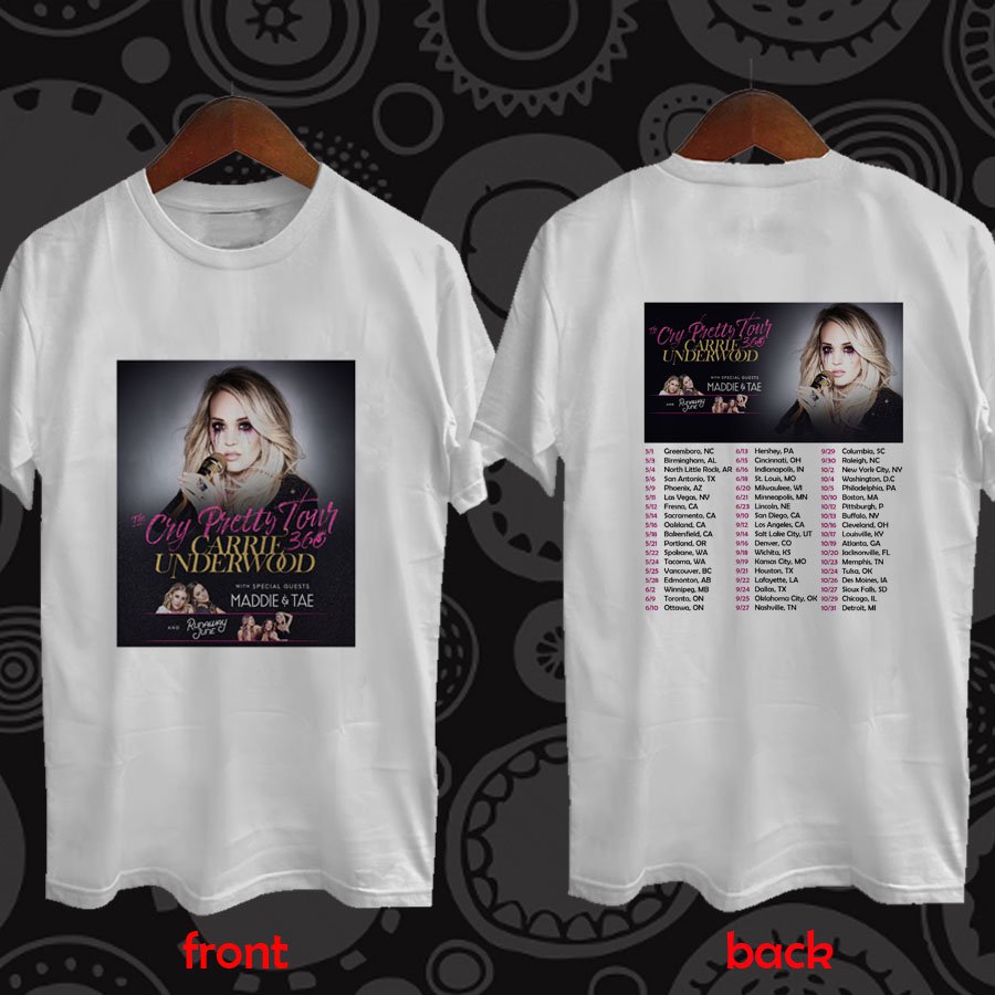 Carrie Underwood the Cry Pretty tour 360 white tee S-2XL