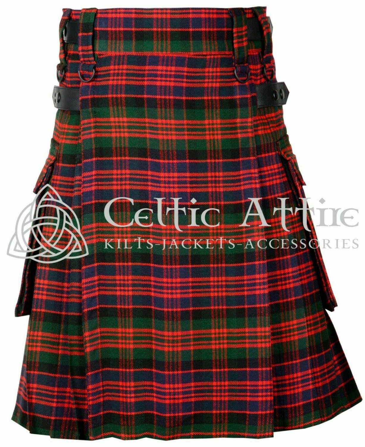 Clan MacDonald - Scottish TARTAN UTILITY Modern KILT for Men - 16 Oz ...