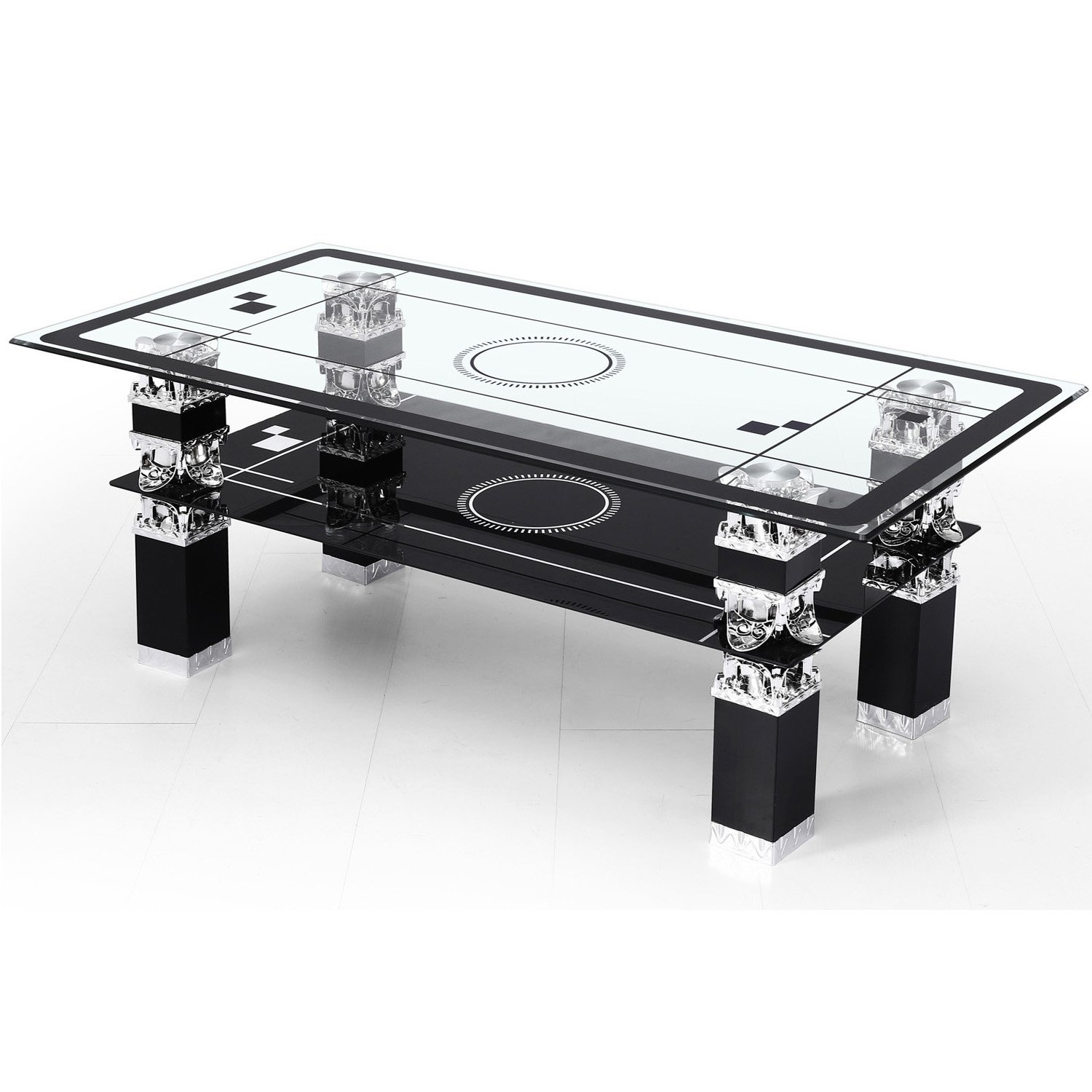 Coffee table with shelf storage for living room sofa