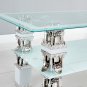 Glass Coffee Table White Lower Shelf Storage UK Only